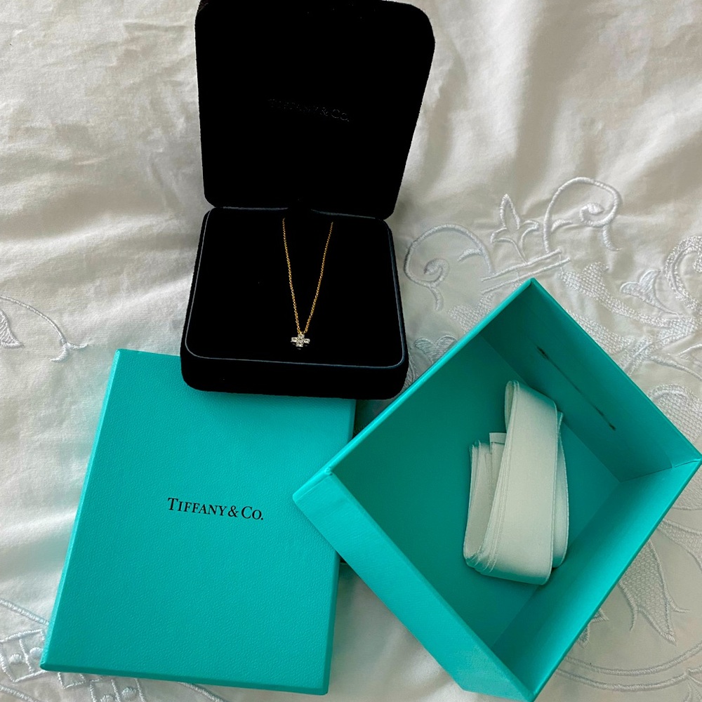Tiffany & Co Cruciform 18K and Diamond Nexklace